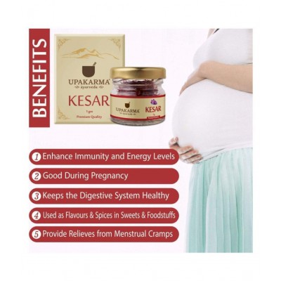 UPAKARMAAYURVEDA pure Kesar (saffron) 1 gm Multivitamins Powder Pack of 2