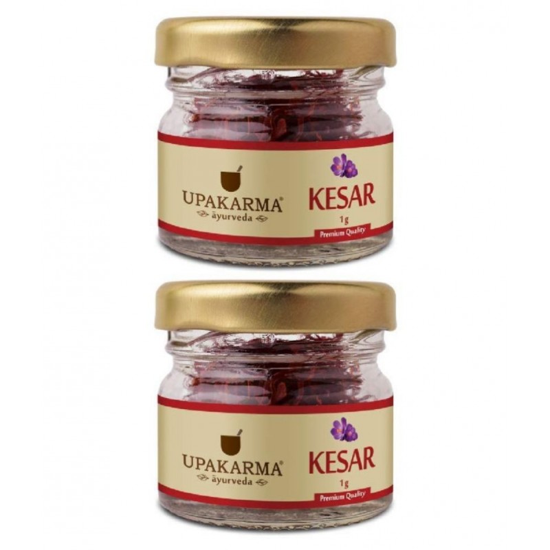 UPAKARMAAYURVEDA pure Kesar (saffron) 1 gm Multivitamins Powder Pack of 2