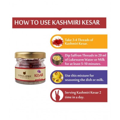 UPAKARMAAYURVEDA pure kesar 1 gm Multivitamins Powder Pack of 3