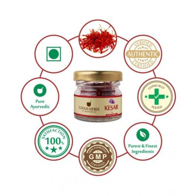UPAKARMAAYURVEDA pure kesar 1 gm Multivitamins Powder Pack of 3