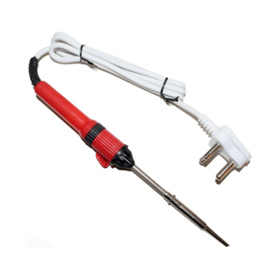 Ukoit (12 in 1) 25 Watt Soldering Iron Kit including Light Indicator Red Soldering Iron, Soldering Wire, Flux, D-Wick, Iron-Stand, Tweezer, Tester, Tape, Pair of Clips, 2in1 Screwdriver and Lens