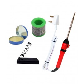 Ukoit (4 in 1) 25 Watt Soldering Iron Kit including Light Indicator Red Soldering Iron, Soldering Wire, Flux and Iron Stand