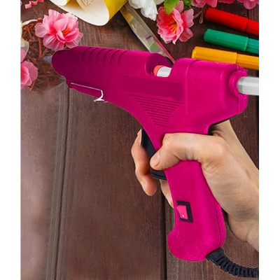 Ukoit Hot Melt Mini Glue Gun 40 watt With 5 Very Sticky Glue Sticks (Cherry)