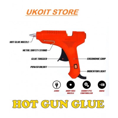 Ukoit Hot Melt Mini Glue Gun 40 watt With 5 Very Sticky Glue Sticks (Orange)
