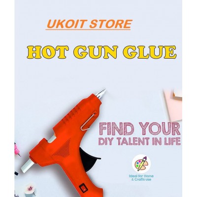 Ukoit Hot Melt Mini Glue Gun 40 watt With 5 Very Sticky Glue Sticks (Orange)