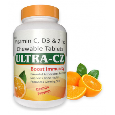 Ultra Healthcare Ultra-CZ Vitamin C, D3 & Zinc Immunity Tablet 30 gm Pack Of 2