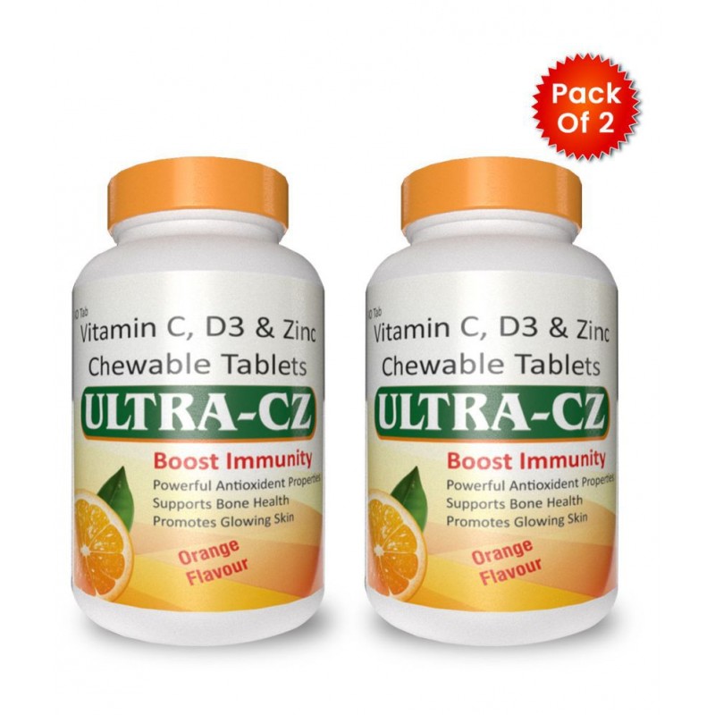 Ultra Healthcare Ultra-CZ Vitamin C, D3 & Zinc Immunity Tablet 30 gm Pack Of 2