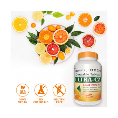 Ultra Healthcare Ultra-CZ Vitamin C, D3 & Zinc Immunity Tablet 30 gm Pack Of 2