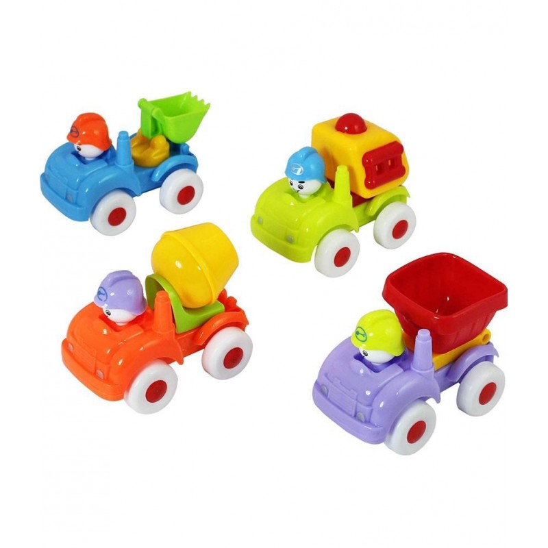 Unbreakable Construction Cars Toy Set for Kids - Best Birthday Present for Kids - Set of 4