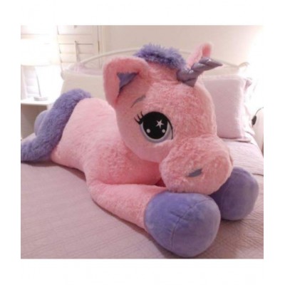 Unicorn Sitting Plush Soft Toy Cute Kids Animal Home Decor Boys/Girls (70 cm, Pink)