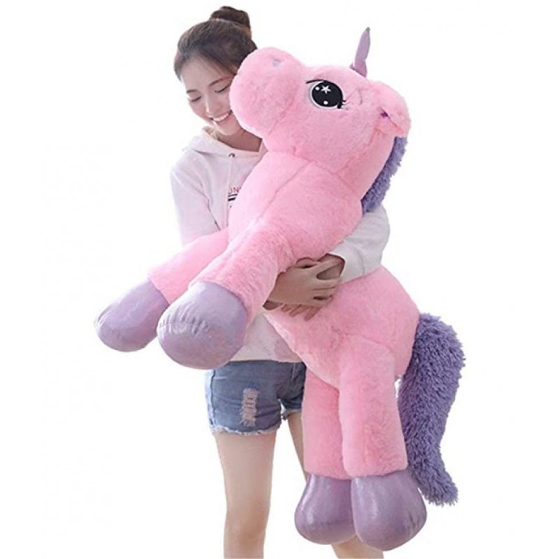 Unicorn Sitting Plush Soft Toy Cute Kids Animal Home Decor Boys/Girls (70 cm, Pink)