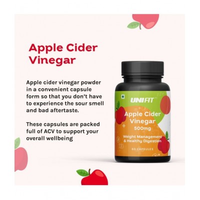 Unifit Apple Cider Vinegar and Omega 3 Fish Oil 1000 mg Capsules, Supports Weight Loss and Strong Heart (120 Capsules Combo Pack)