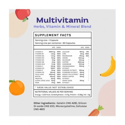 Unifit Multivitamin Capsules for Men and Women with Daily Minerals for Stamina & Immunity, Strong Hair & Skin (60 Capsules)