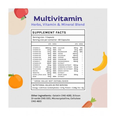Unifit Plant Biotin Tablets & Multivitamin Capsules for Skin glow, Stamina and Immunity for Men & Women (120 Tablets Combo Pack)