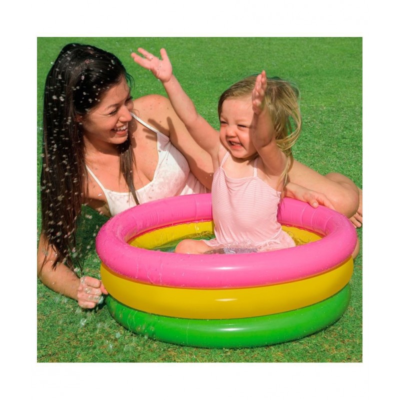 VBE 2 Feet Inflatable 3 Ring Water Pool Kids Swimming Pool for Kids Fun Activities (2 Ft)
