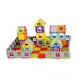 VBE 72 Pcs Mega Jumbo Happy Home House Building Blocks with Attractive Windows and Smooth Rounded Edges (72 Blocks) Multicolor