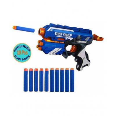VBE Blaze storm Manual Soft Bullet Gun (Multi Color) Toy with 10 Foam Bullets for Kids Guns & Darts  (Multicolor)