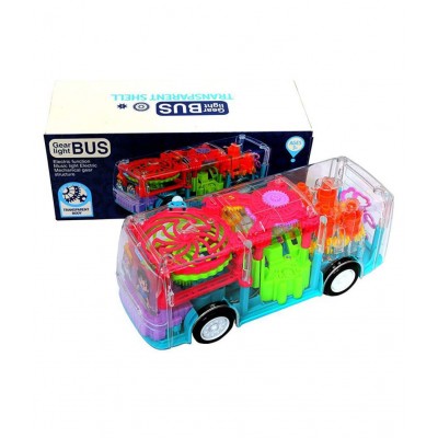 VBE Concept Musical Bus Toy for Kids, 3D Bus Toy with 360 Degree Rotation, Gear Transparent Bus Toy with Light &Sound Effects for Boys | Kids