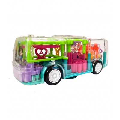 VBE Concept Musical Bus Toy for Kids, 3D Bus Toy with 360 Degree Rotation, Gear Transparent Bus Toy with Light &Sound Effects for Boys | Kids