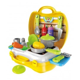 VBE Kitchen Set Toy for Kids Suitcase Cooking Kitchen Set Toy for Children Role Play Toy for Girls 26 PCs
