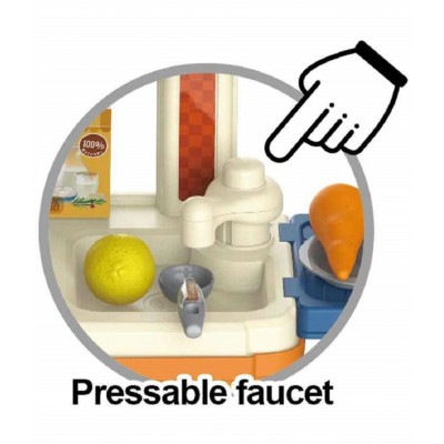 VBE3 in 1 Multi Function Pretend Mobile Kitchen Playset to Play Little Chef's Kitchen Set with Portable Suitcase Design | Kitchen Set for Girls - 31Pcs (Blue Mobile KITCHENSET)