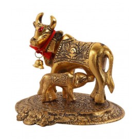 VEDA BRASS KAMDHENU COW IDOL ( 4 inch)