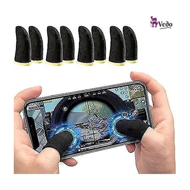 VEDO Thumb & Finger Sleeve (Pack of 4  SET- - 8 Piece) for Mobile Game, Pubg,Cod,Freefire & Fortnite  MULTICOLORES