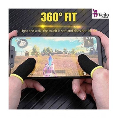 VEDO Thumb & Finger Sleeve (Pack of 4  SET- - 8 Piece) for Mobile Game, Pubg,Cod,Freefire & Fortnite  MULTICOLORES