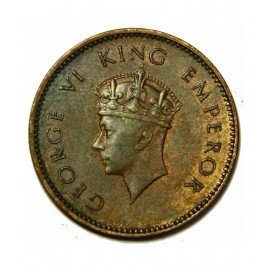 VERY RARE & CUTE COLLECTIBLE: NUMISMATIC YEAR OF IMPORTANCE *1941* GEORGE VI KING EMPEROR QUARTER ANNA COIN, IN IMPRESSIVE CONDITION