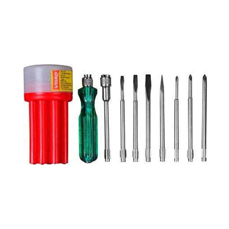 VISKO 111-Red Combination Screwdriver Set  (9 Pcs)