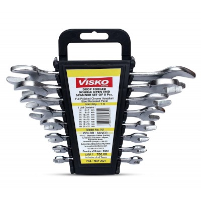 VISKO 701-Socket Wrench Double Sided Open End Spanner Set Tool Kit  (Pack of 8) Sizes-19cm,17cm,15cm,14cm,13cm,12cm,11cm,10cm.