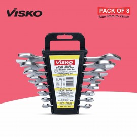 VISKO 701-Socket Wrench Double Sided Open End Spanner Set Tool Kit  (Pack of 8) Sizes-19cm,17cm,15cm,14cm,13cm,12cm,11cm,10cm.