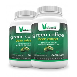 VUBASIL Best Green Coffee (120 Capsules) Weight Loss Fat Burner Natural Immunity, Metabolism & Memory Booster Enhances Digestion Lowers Blood Sugar Cholestrol 800 mg Unflavoured