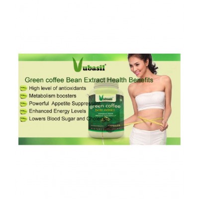 VUBASIL Best Green Coffee (120 Capsules) Weight Loss Fat Burner Natural Immunity, Metabolism & Memory Booster Enhances Digestion Lowers Blood Sugar Cholestrol 800 mg Unflavoured