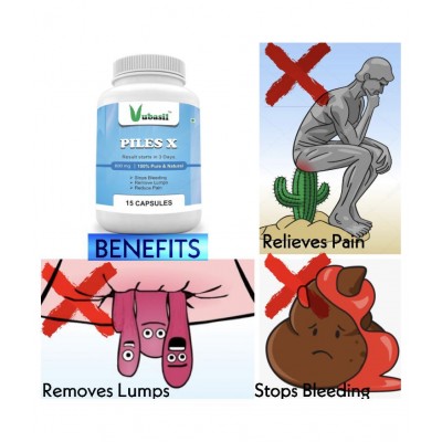 VUBASIL Herbal Piles Care Reduces Bleeding Pain Capsule 15 no.s Pack Of 1