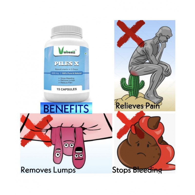 VUBASIL Piles X (15 Capsules) Piles Medicine 800 mg