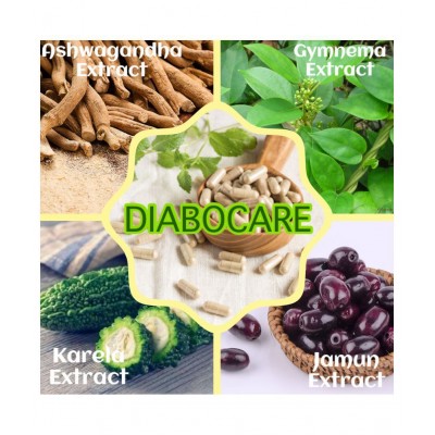 VUBASIL Pure Herbal Diabocare (180 Capsules) Diabetes Care Reduces Joint Pains Fights Diabetes Controls Obesity & Sugar Manages Blood Pressure Boosts Immunity 800 mg Multivitamins Capsule
