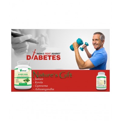 VUBASIL Pure Herbal Diabocare (180 Capsules) Diabetes Care Reduces Joint Pains Fights Diabetes Controls Obesity & Sugar Manages Blood Pressure Boosts Immunity 800 mg Multivitamins Capsule