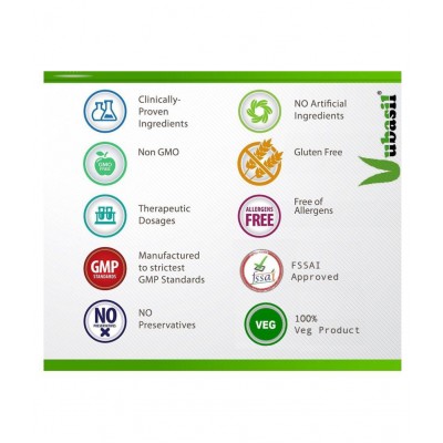 VUBASIL Pure Organic Ashwagandha (120 Capsules) for Anxiety Relief Stress Support Mood Enhancer Natural Supplement Fights Diabetes Boosts Immunity & Strength 800 mg Multivitamins Capsule