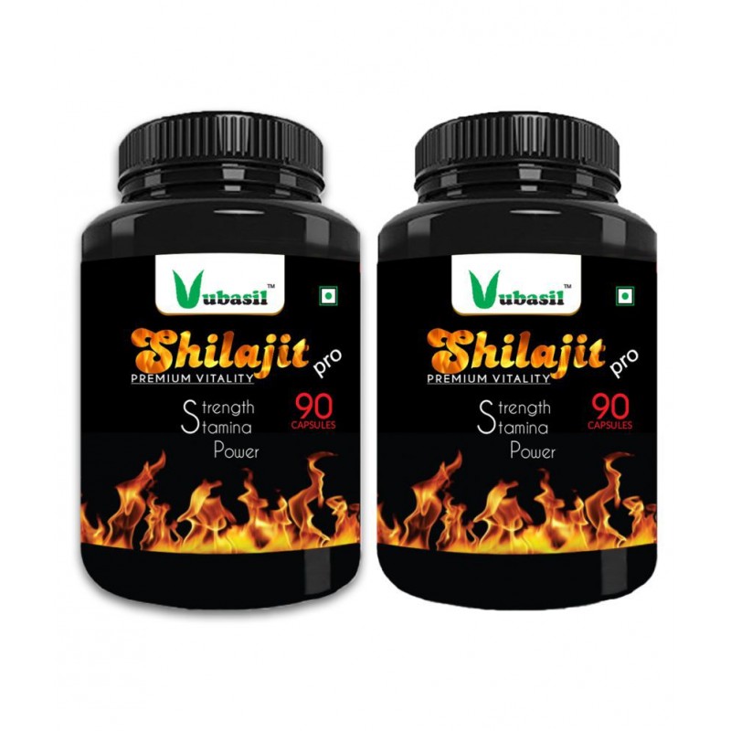 VUBASIL Pure Shilajit - Herbal Shilajeet Extract Capsule 180 no.s Pack Of 2