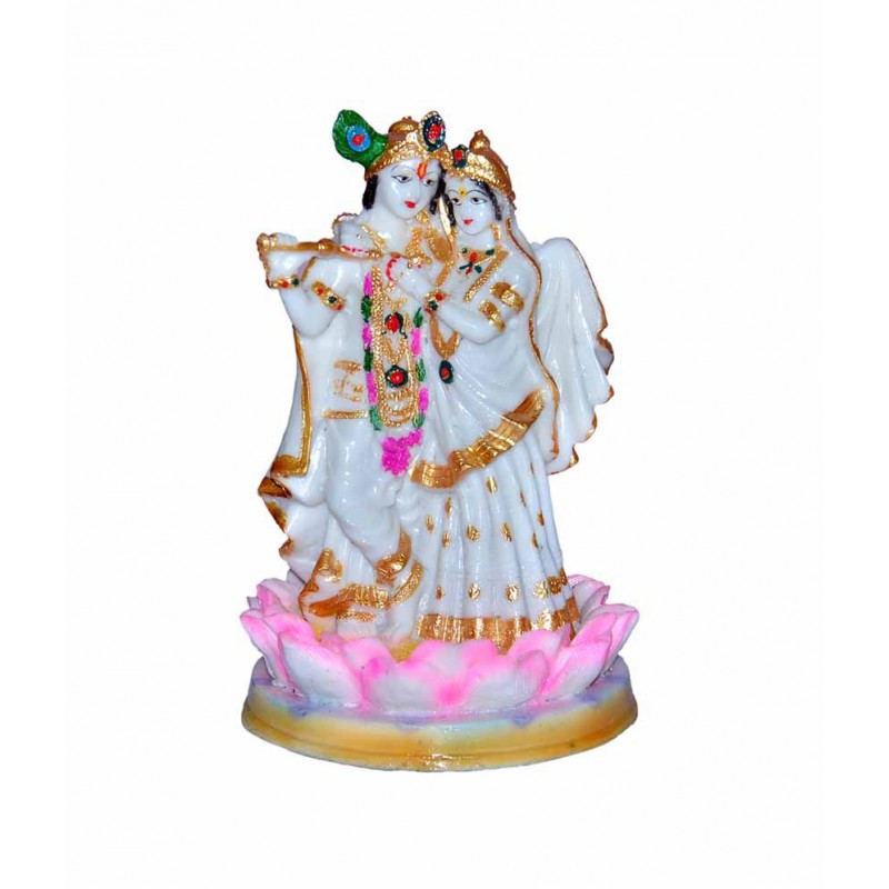 Vaah Matte Radkha Krishna Showpiece On Lotus