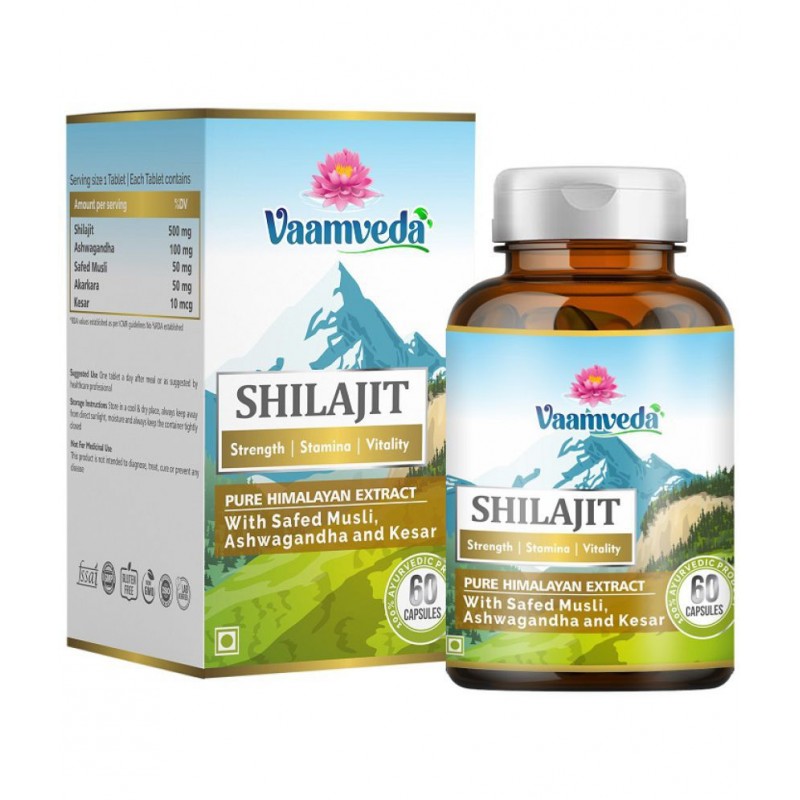 Vaamveda Pure Shilajit Gold Capsule Original Best Pro Tablet Shilajeet Weight Loss 60 no.s Multivitamins Capsule