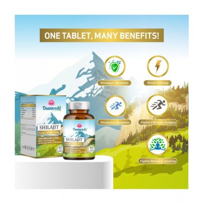 Vaamveda Pure Shilajit Gold Capsule Original Best Pro Tablet Shilajeet Weight Loss 60 no.s Multivitamins Capsule