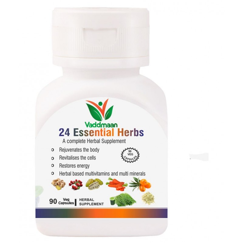 Vaddmaan 24 Essential Herbs - 90 Capsules | Natural Superfood | Herbal | Ayurvedic