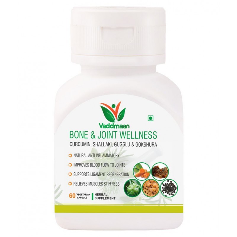 Vaddmaan Bone & Joint Wellness - 60 Capsules | Curcumin| Shallaki | Gugglu | Gokshura | Ginger Vaddmaan Bone & Joint Wellness - 60 Capsules | Curcumin| Shallaki | Gugglu | Gokshura | Ginger