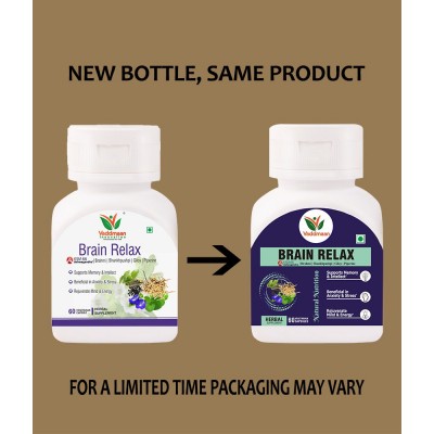 Vaddmaan Brain Relax - 60 Capsules| Brahmi | Shankhpushpi | KSM-66 Ashwagandha | Giloy | Mind Rejuvenation | Cognitive Wellness Vaddmaan Brain Relax - 60 Capsules| Brahmi | Shankhpushpi | KSM-66 Ashwagandha | Giloy | Mind Rejuvenation | Cognitive Wellness