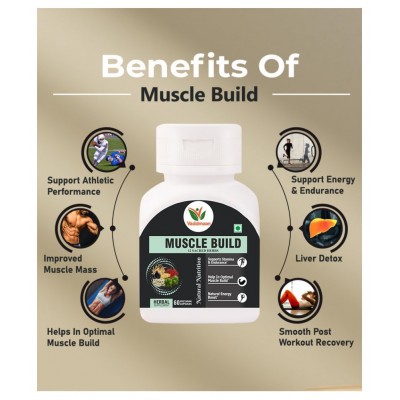 Vaddmaan MUSCLE BUILD - 12 Ayurvedic Herbs for Muscle Gain, Recovery, Mass and Improved Athletic body performance | 60 Capsules (Pack 1) Vaddmaan MUSCLE BUILD - 12 Ayurvedic Herbs for Muscle Gain, Recovery, Mass and Improved Athletic body performance | 60 Capsules (Pack 1)
