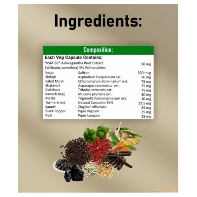 Vaddmaan MUSCLE BUILD - 12 Ayurvedic Herbs for Muscle Gain, Recovery, Mass and Improved Athletic body performance | 60 Capsules (Pack 1) Vaddmaan MUSCLE BUILD - 12 Ayurvedic Herbs for Muscle Gain, Recovery, Mass and Improved Athletic body performance | 60 Capsules (Pack 1)