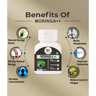 Vaddmaan Moringa ++ With Shilajit, Satavari, Green Coffee Bean Extract, For Natural Energy - 60 Veg Capsules