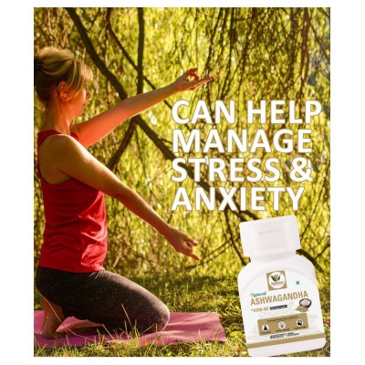 Vaddmaan Natural Ashwagandha KSM-66Â® (Clinically Proven) with Root Extract 500mg, 60 Veggie Caps - High Potency 5% Withanolides - Helps Natural Anxiety Relief, Vitality, Energy, Strength (Pack of 2)